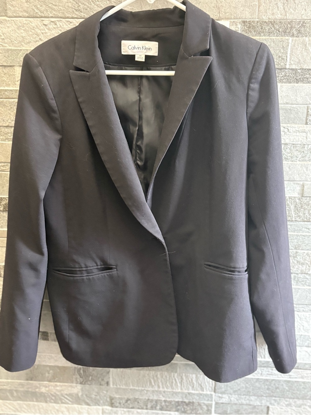 Calvin Klein Women's Black Single-Button Blazer